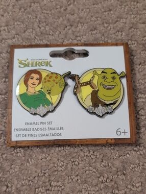 Loungefly Disney Shrek And Fiona Enamel Pin Set - Green, Yellow, Brown